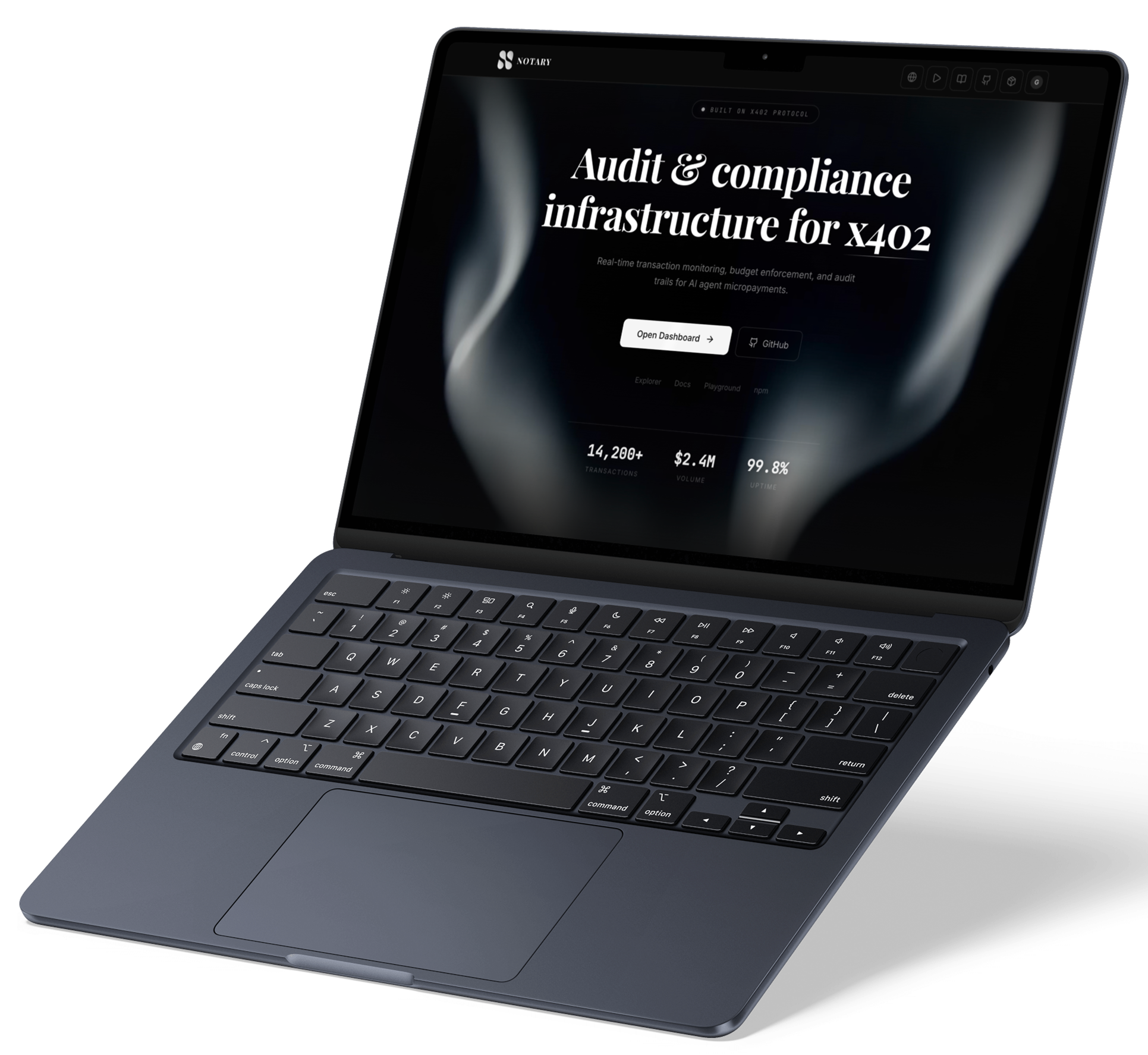 Notary dashboard on MacBook